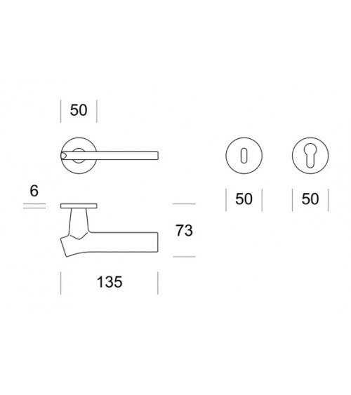 Maniglia per porta antracite Ento Wing design
