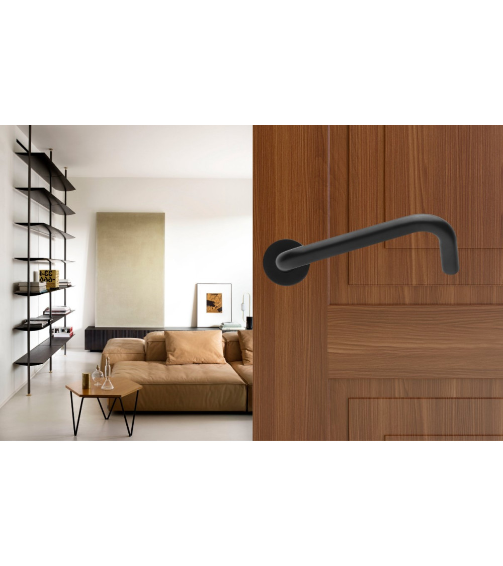 Maniglie per Porte PMR di Alta Gamma in Inox Italiano di colore Nero - modello NoHand - maniglia design