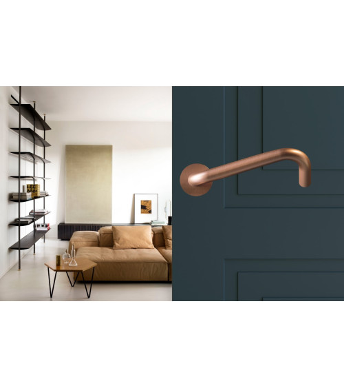 Maniglie per Porte PMR in Inox, modello NoHand con Finitura Ramata - Made in Italy - maniglia design