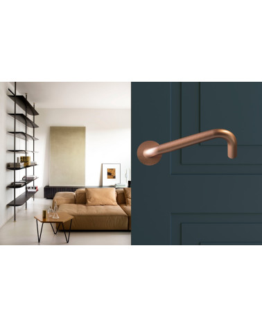 Maniglie per Porte PMR in Inox, modello NoHand con Finitura Ramata - Made in Italy - maniglia design