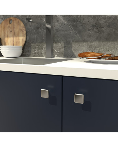 Pomolo per mobile color acciaio inossidabile NOX design fissato su un mobile