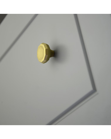 Pomello per mobile oro opaco CAMPANA maniglia design fissato su un mobile