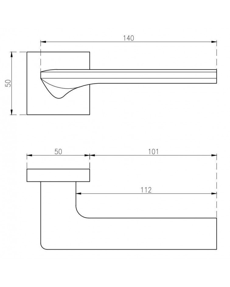 Maniglia per porta moderna LUNARIA con dimensioni