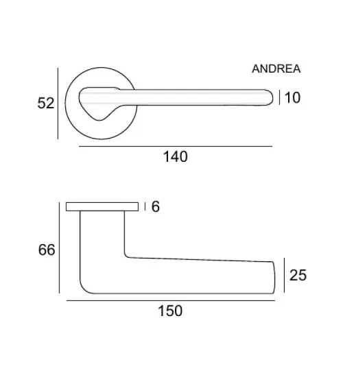 Maniglia porta antracite ANDREA design
