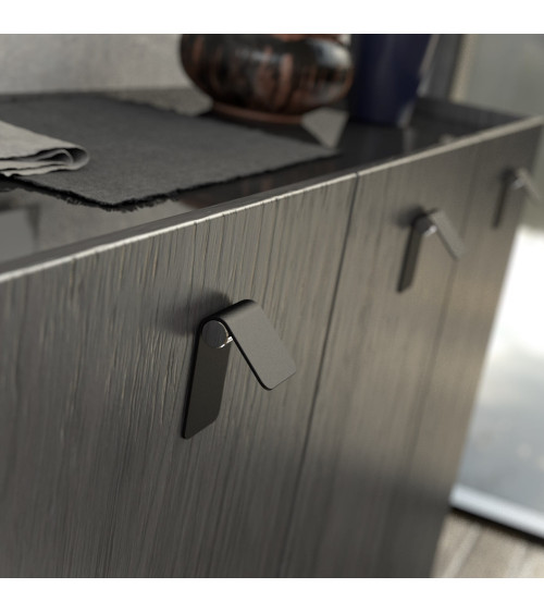 Maniglia per mobile nero opaco/cromo lucido TORN-1 maniglia design