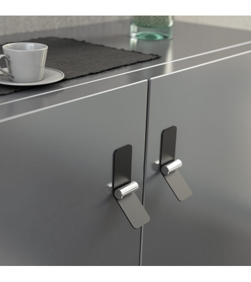 Maniglia per mobile nero opaco/cromo lucido TORN-2 maniglia design