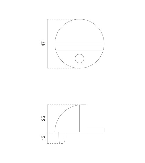Fermaporta cromo lucido DS21, da pavimento - maniglia design