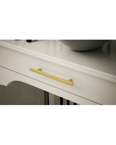 Maniglia per mobile oro lucido CRUSO maniglia design montata su un cassetto