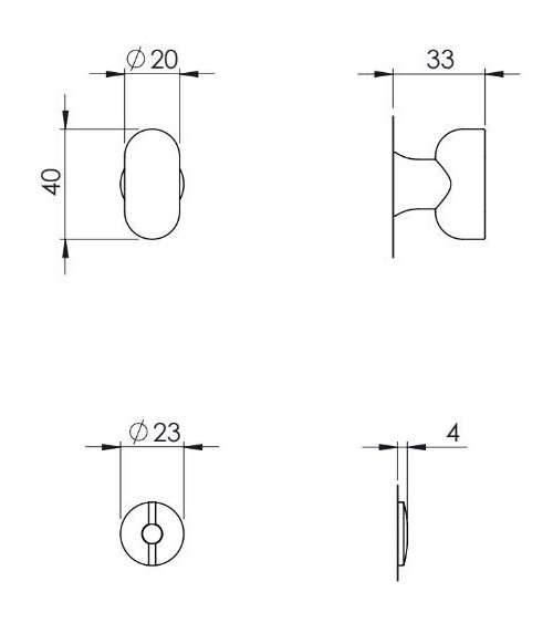 Rosetta per porta VERUM per WC (modello Pure/Wind) - maniglia design