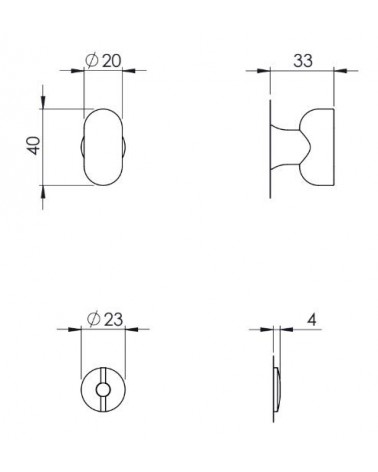 Rosetta per porta VERUM per WC (modello Pure/Wind) - maniglia design