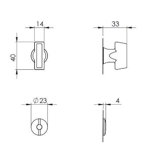 Rosetta per porta VERUM slim per WC (modello Atlanta) - maniglia design