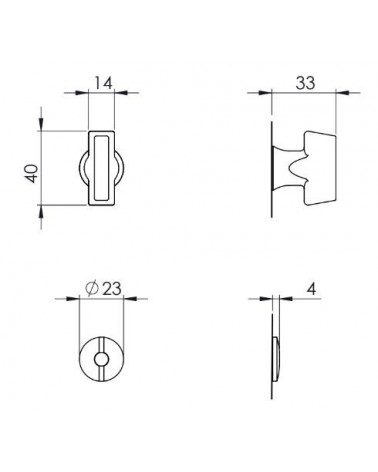 Rosetta per porta VERUM slim per WC (modello Atlanta) - maniglia design