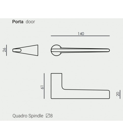 Maniglia per porta VERUM Lieve, design ultrasottile - maniglia design