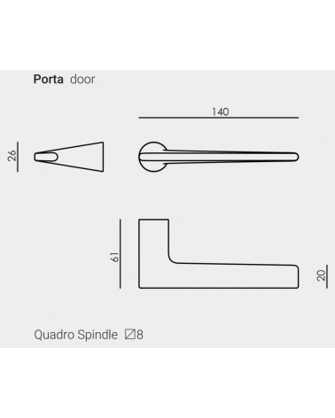 Maniglia per porta VERUM Lieve, design ultra sottile - maniglia di design