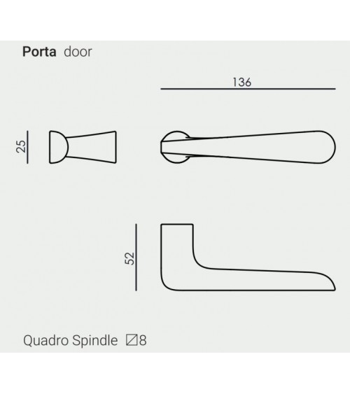 Maniglia per porta VERUM Pepe, per porte invisibili - maniglia design