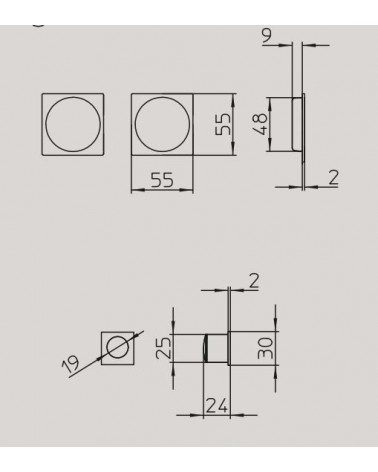 Maniglia per porta scorrevole sobria MANDELLI 1108T con dimensioni