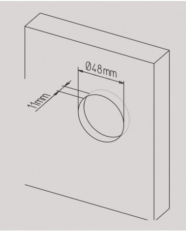 Maniglia per porta scorrevole sobria MANDELLI 1118T con dimensioni