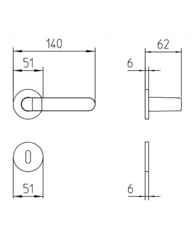 Maniglia per porta in ottone Mandelli Callas con dimensioni