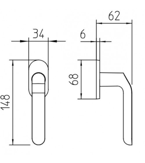 Maniglia per finestra Mandelli CALLAS - ferramenta design