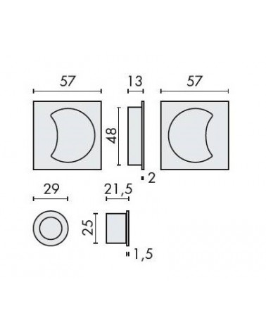 Maniglia per porta scorrevole moderna COLOMBO DESIGN con dimensioni