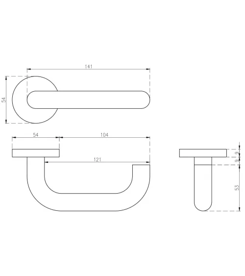 Maniglia per porta classica KVADRAT 1704