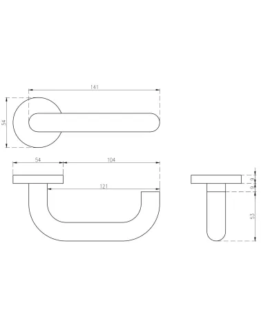 Maniglia per porta classica KVADRAT 1704 con dimensioni