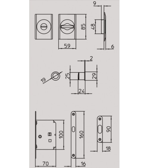 Maniglia per porta scorrevole sobria MANDELLI 1038TN/S maniglia design