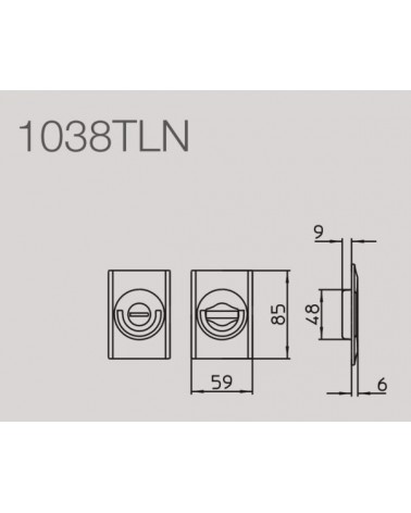 Maniglia per porta scorrevole stile moderno MANDELLI 1038TLN con dimensioni