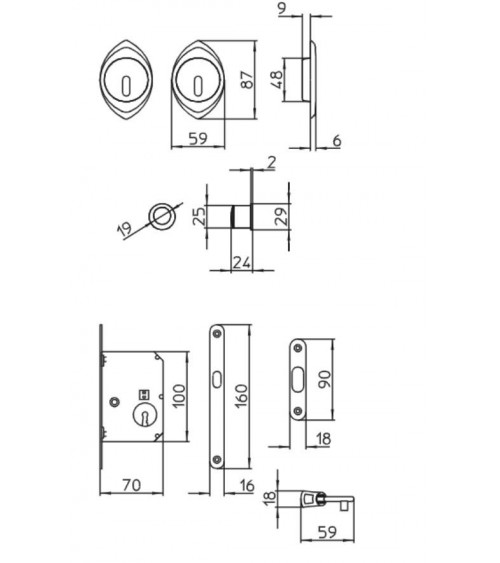 Maniglia per porta scorrevole sobria MANDELLI 368TC/S maniglia design