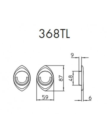 Maniglia per porta scorrevole chic MANDELLI 368TL con dimensioni