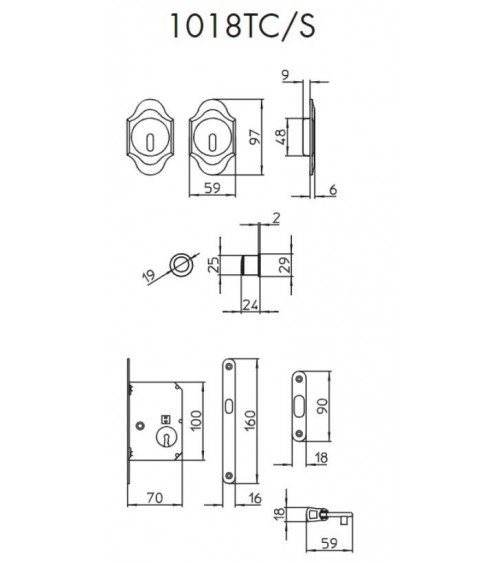 Maniglia per porta scorrevole chic MANDELLI 1018TC/S ferramenta design