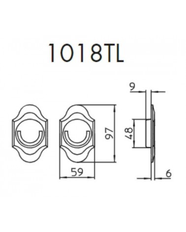 Maniglia per porta scorrevole essenziale MANDELLI 1018TL con dimensioni