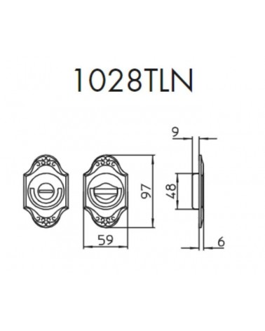 Maniglia per porta scorrevole chic MANDELLI 1028TLN con dimensioni