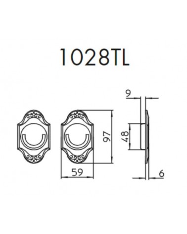 Maniglia per porta scorrevole essenziale MANDELLI 1028TL con dimensioni