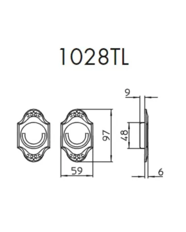 Maniglia per porta scorrevole essenziale MANDELLI 1028TL con dimensioni