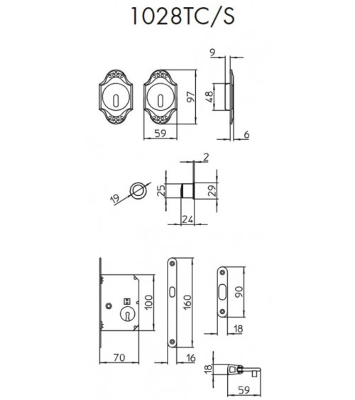 Maniglia per porta scorrevole chic MANDELLI 1028TC/S ferramenta design