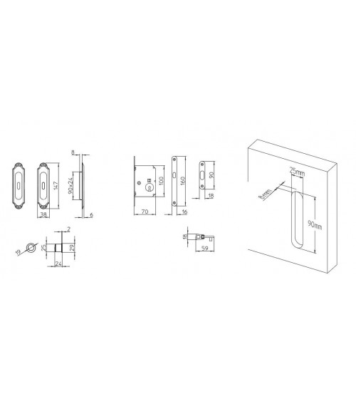 Maniglia per porta scorrevole chic MANDELLI 1028C/S ferramenta di design