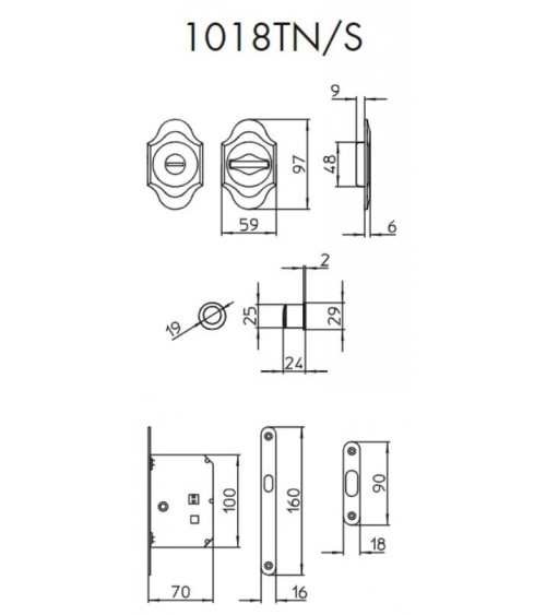 Maniglia per porta scorrevole moderna MANDELLI 1018TN/S ferramenta design