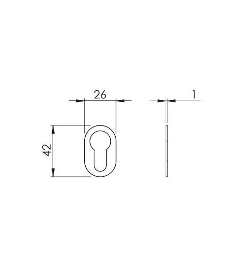 Rosetta per porta VERUM slim, per chiave a cilindro - maniglia design