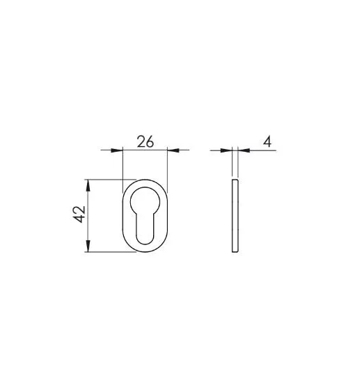 Rosetta per porta VERUM standard, a chiave a cilindro - maniglia design