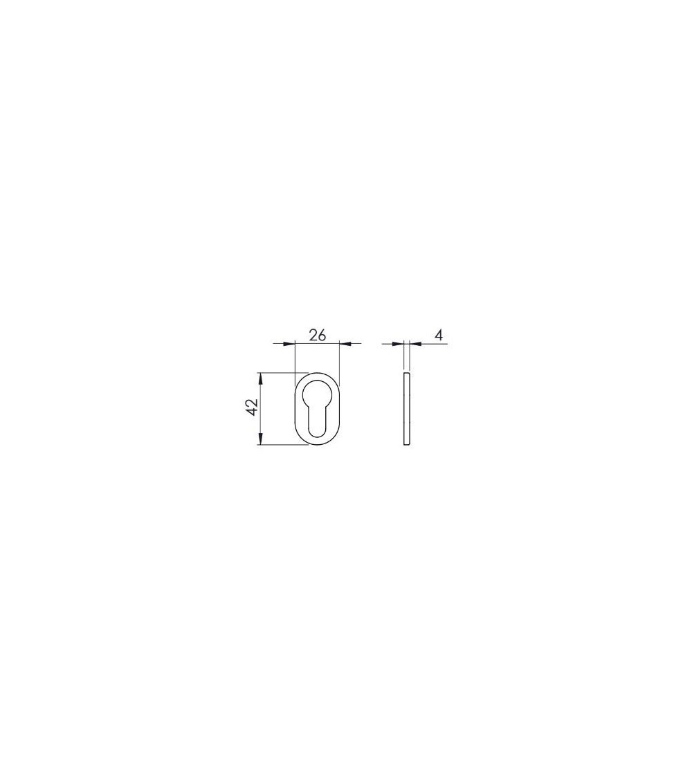 Rosetta per porta VERUM standard, a chiave a cilindro - maniglia design