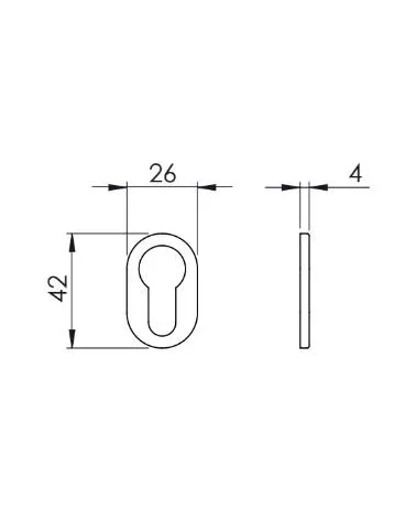 Rosetta per porta VERUM standard, a chiave a cilindro - maniglia design