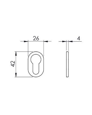 Rosetta per porta VERUM standard, a chiave a cilindro - maniglia design