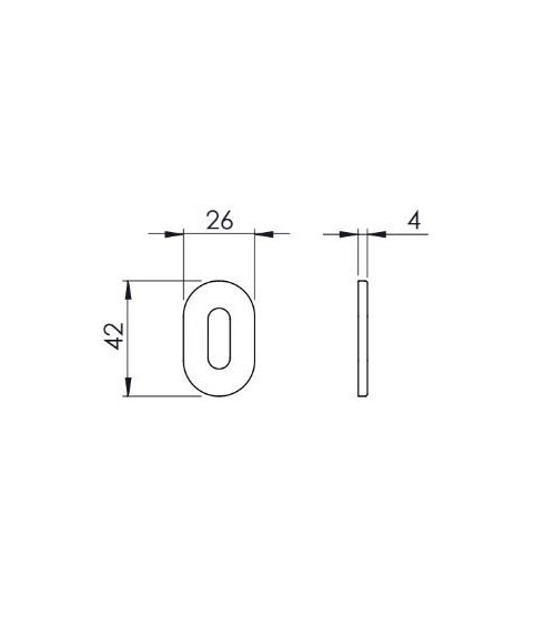 Rosetta per porta VERUM standard, a chiave da camera - maniglia di design