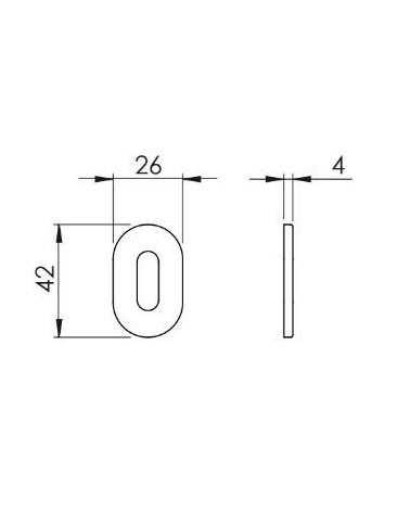 Rosetta per porta VERUM standard, a chiave da camera - maniglia design