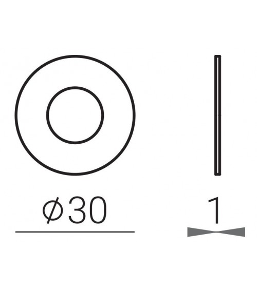 Rosetta da 30mm per maniglie per porte VERUM - maniglia design