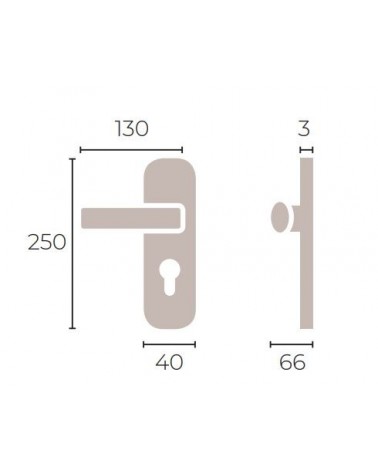 Maniglia per porta retrò su placca Ottone - MADE IN FRANCE - ferramenta design