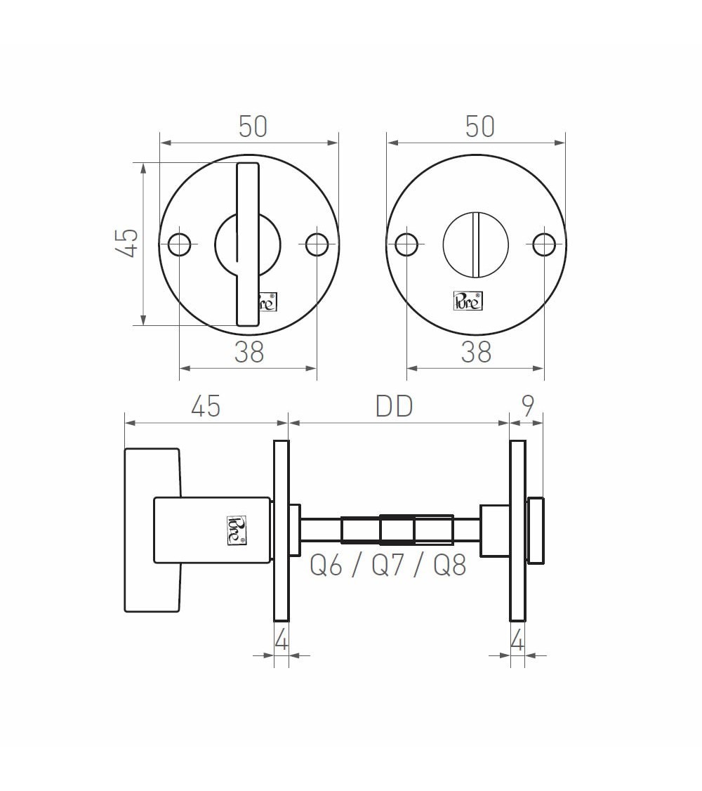 Rosetta per porta R PURE WC - ferramenta design