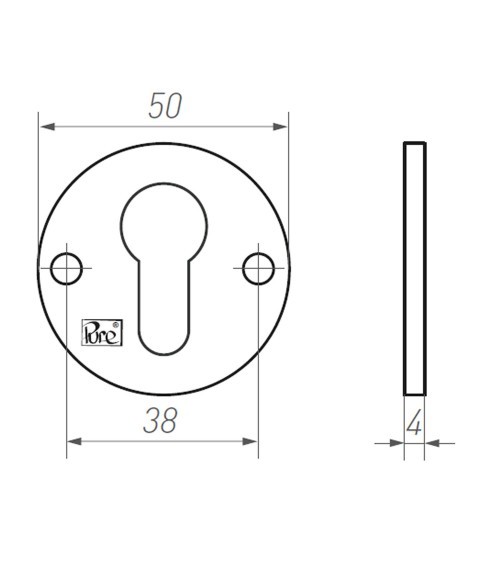 Rosetta per porta R PURE chiave L-17 - ferramenta design