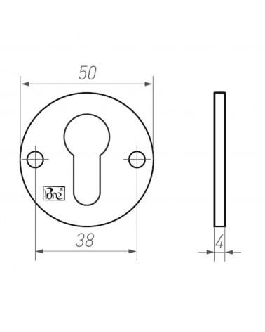 Rosetta per porta R PURE chiave L-17 - ferramenta design